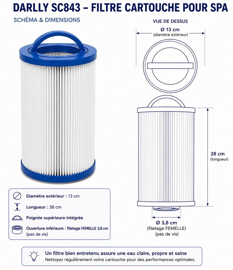 Filtre cartouche spa SC843 - Darlly PP6541