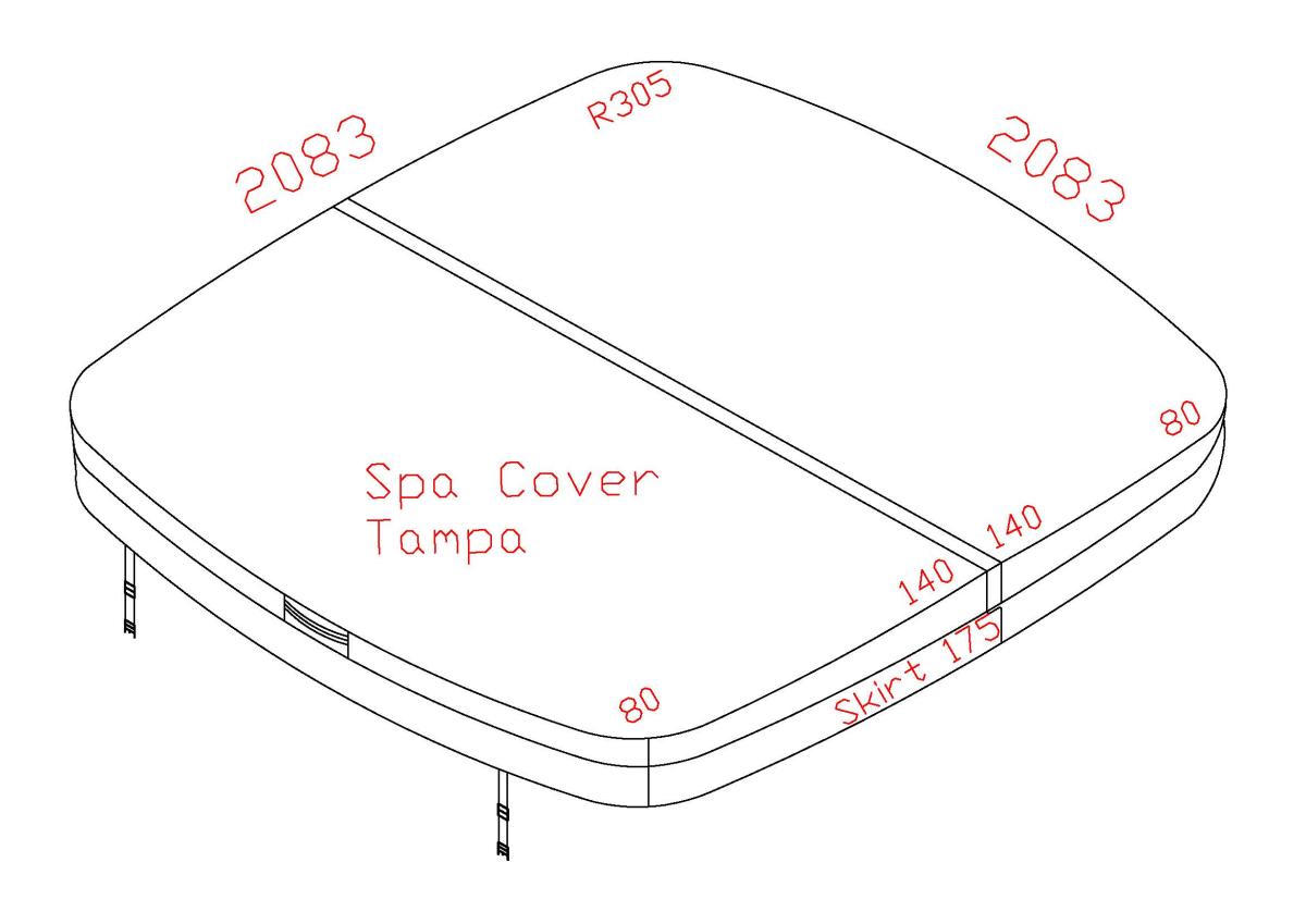 Couverture pour spa Tampa/Odyssey 207 x 207 x 30,50 cm, black weathershield