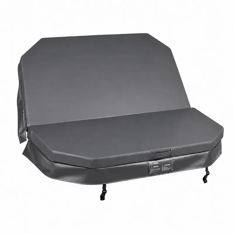 Couverture pour spa V94L 238 x 238 cm avec pans coupés, grise
