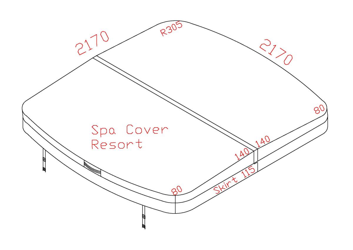 Couverture pour spa Resort 217 x 217 x R30,48 cm, grise