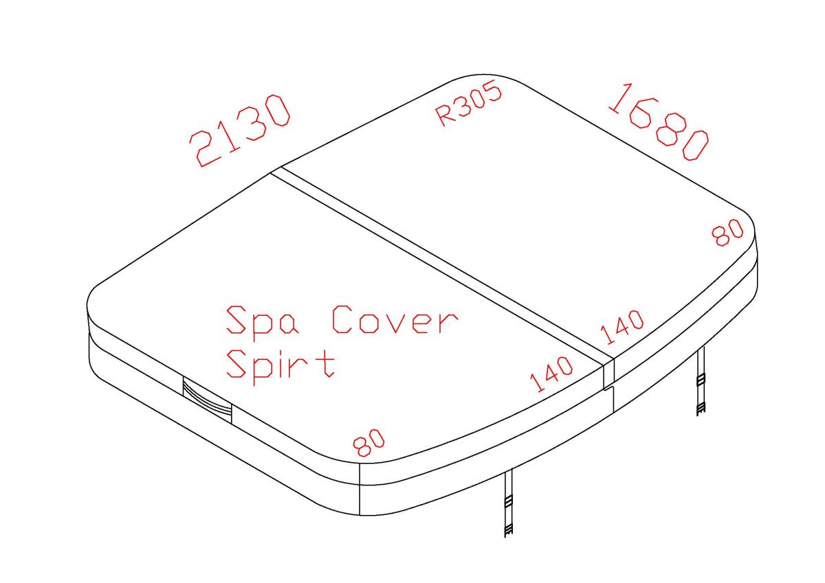 Couverture pour spa Spirit 213 x 168 x R30,48 cm, grise