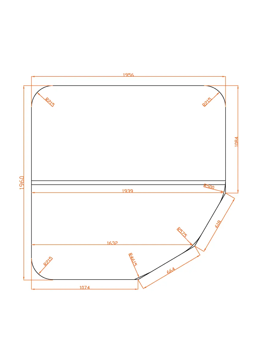 Couverture pour spa 196 x 196 x R22.86 cm (pan coupé), marron