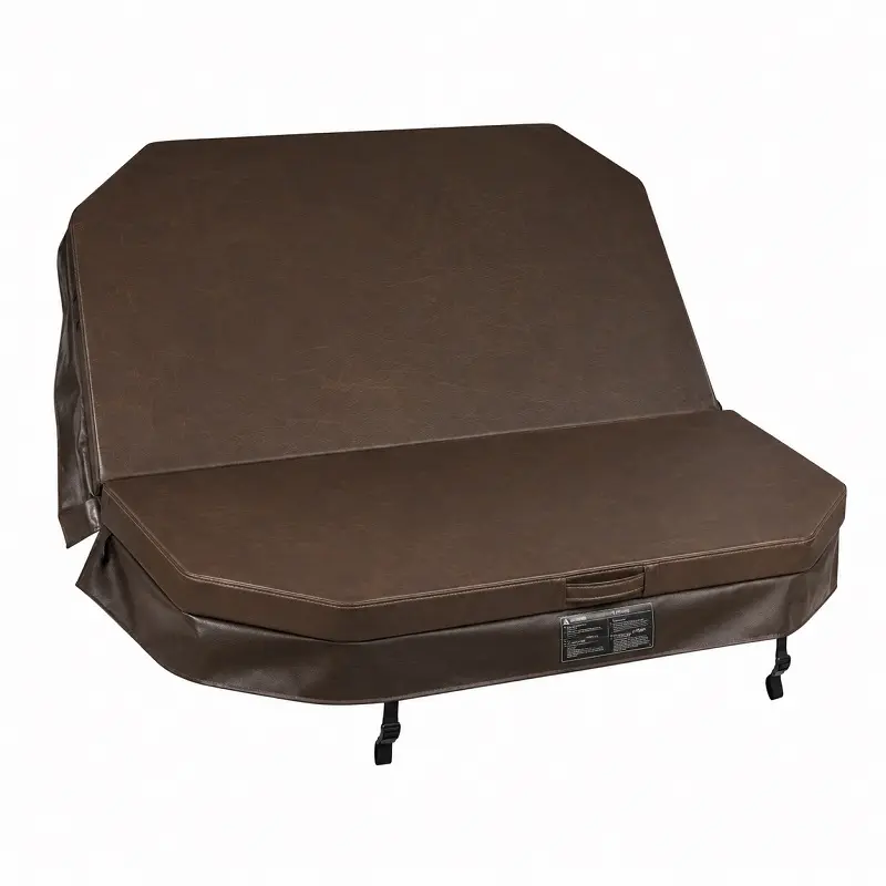 Couverture pour spa V94L 238 x 238 cm avec pans coupés, marron