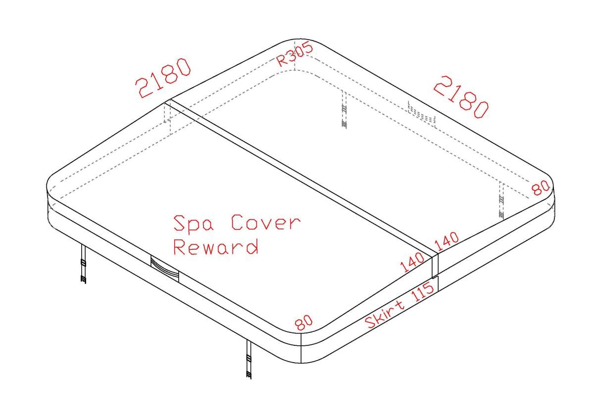Couverture pour spa Reward 218 x 218 x R30.48 cm, grise