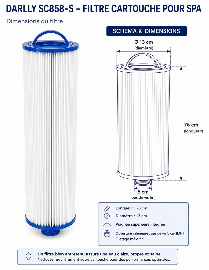 Filtre cartouche spa de nage Marquis SC858 - Darlly 50459M
