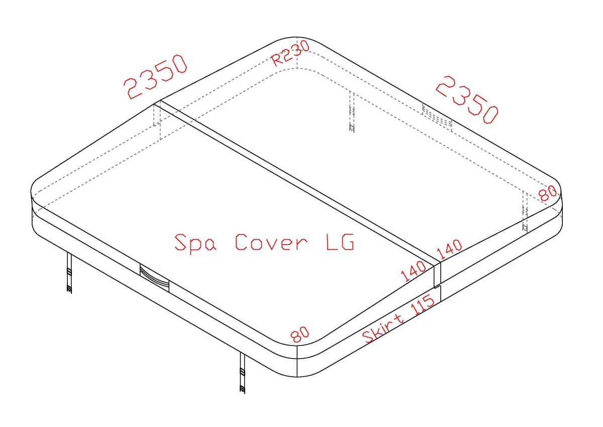 Couverture pour spa 235 x 235 x R22,86 cm, grise