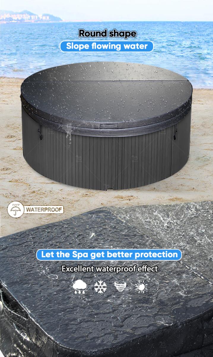 Couverture pour spa rond diamètre 213 cm, grise