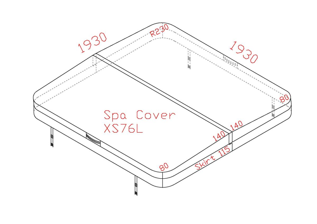 Couverture pour spa 193 x 193 x R22,86 cm, grise
