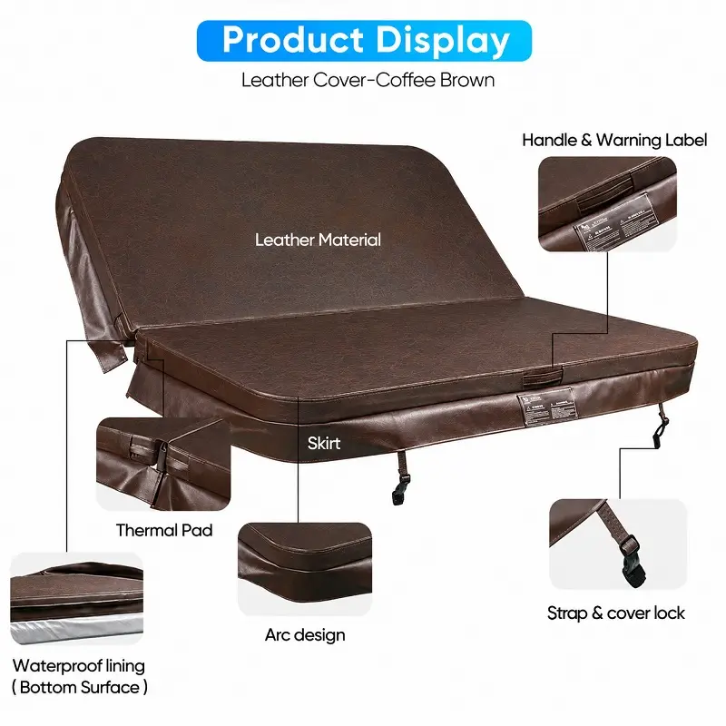 Couverture pour spa 229 x 229 x R30,48 cm, marron