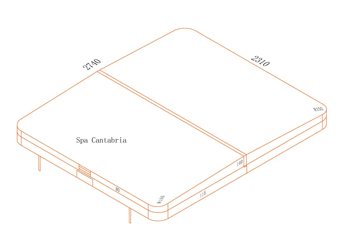 Couverture 274 x 231 x R15.50 cm, grise
