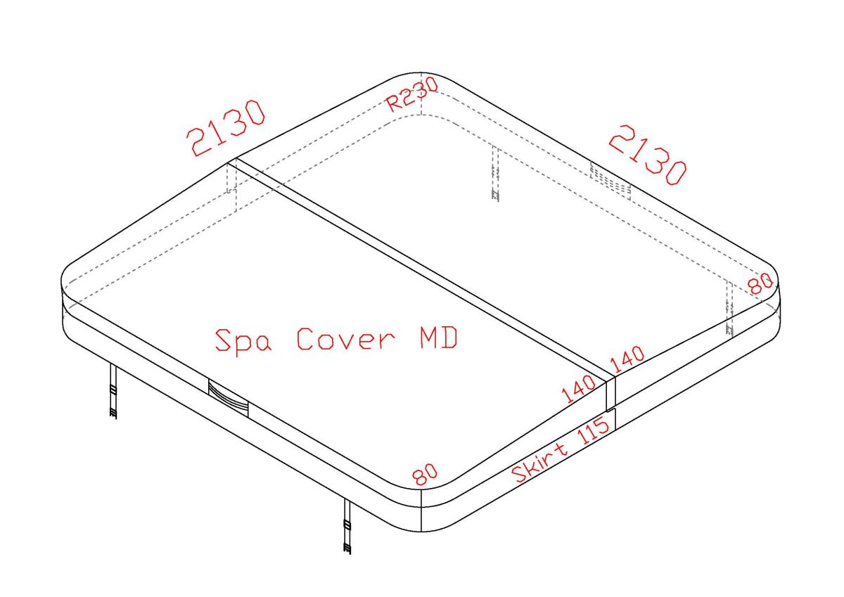 Couverture pour spa 213 x 213 x R22.86 cm, grise