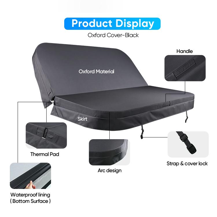 Couverture pour spa PalmBeach/Daytona (Cabana/Crossover) 203 x 203 x R28 cm, black weathershield