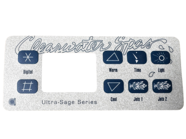 Produit Autocollant clavier de commande VL801D E8 Clearwater Spas, 8 boutons Image
