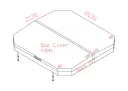Vignette - Couverture pour spa V84L, 213 x 213 cm avec pans coupés, grise