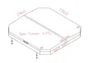 Vignette - Couverture pour spa V77L, 196 x 196 cm avec pans coupés, grise