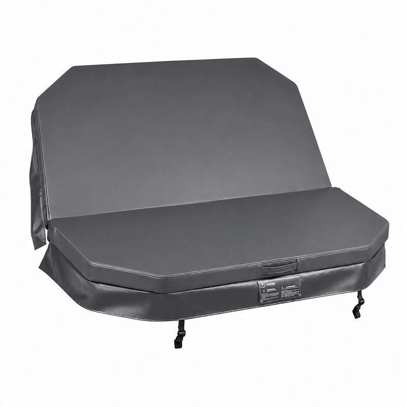 Couverture pour spa V77L, 196 x 196 cm avec pans coupés, grise